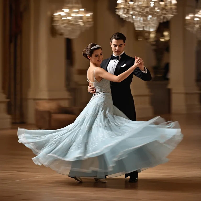 Classic Ballroom Waltz: Elegant Couple in Motion Blur | Prompt seen couple AI photo editing