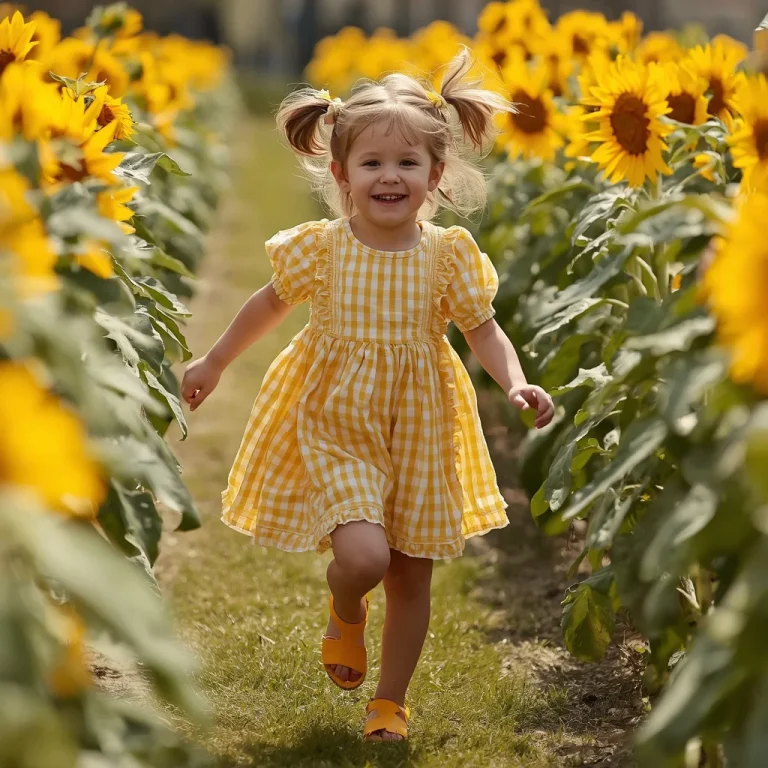 Sweet Ruffled Gingham Dress for a Young Girl’s Farm Day | gemini ai photo prompt copy paste trending girl 2026 instagram